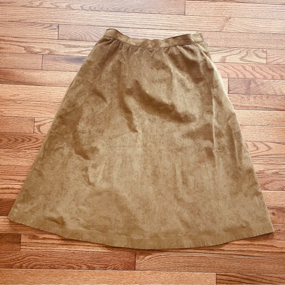 Samuel Robert by Peter Hatsi Androu brown tan suede midi skirt size 12